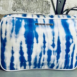 Michael Kors Tie Dye Jet Set Blue and White Crossbody Bag
